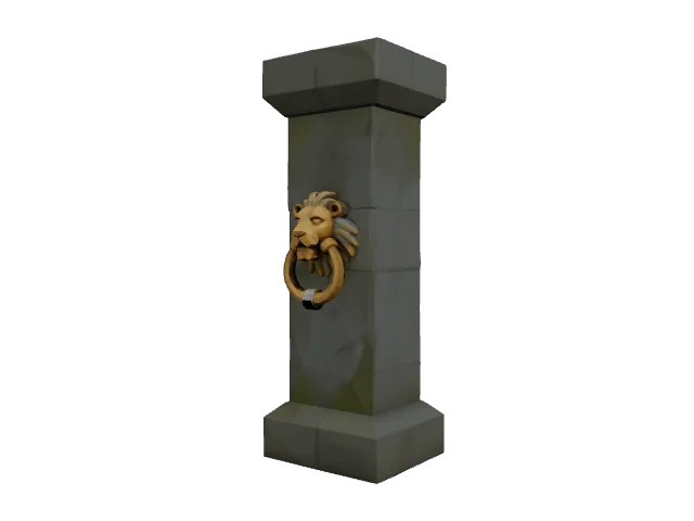 Stone Pillar Lion Knocker