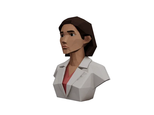 Woman Bust White Lab Coat
